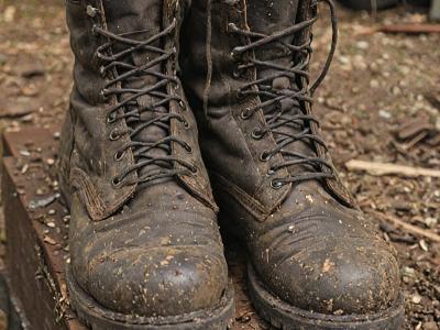 Work boot restoration before and after